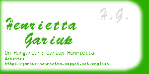 henrietta gariup business card
